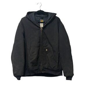 Vintage Carhartt Men’s Black Canvas Jacket XL | Full Zip J133 Workwear Blk Label
